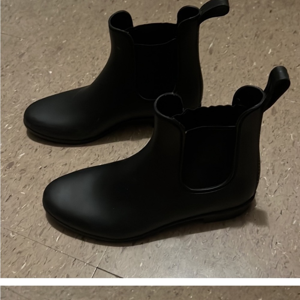 Black raining boots